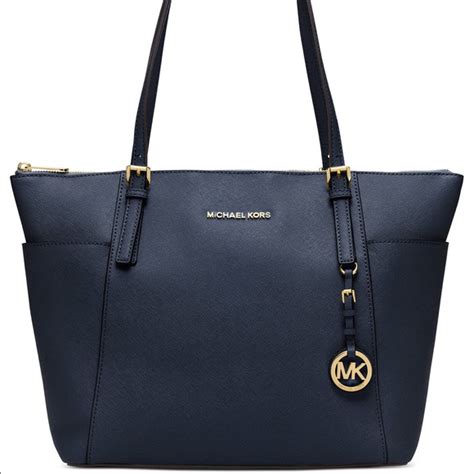 michael kors handbags navy|Michael Kors blue jean handbags.